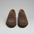 Men's Suede Apron-Toe Penny Loafers