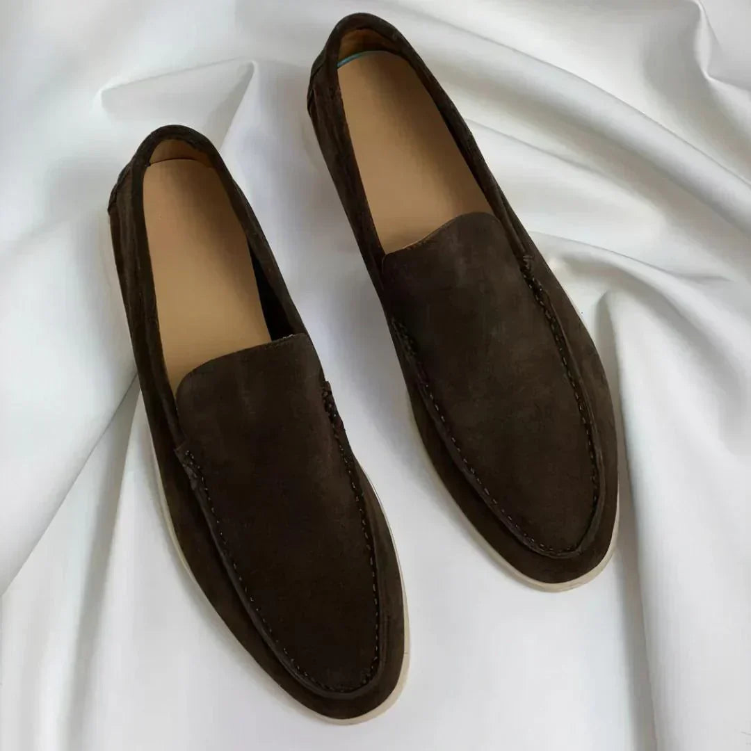 Men's Suede Apron-Toe Thick Sole Loafers