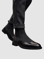 Men's Suede Brogue Chelsea Boots