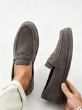 Men's Suede Classic Apron-Toe Penny Loafers