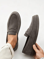 Men's Suede Classic Apron-Toe Penny Loafers