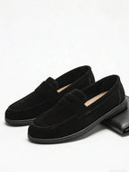 Men's Suede Classic Apron-Toe Penny Loafers