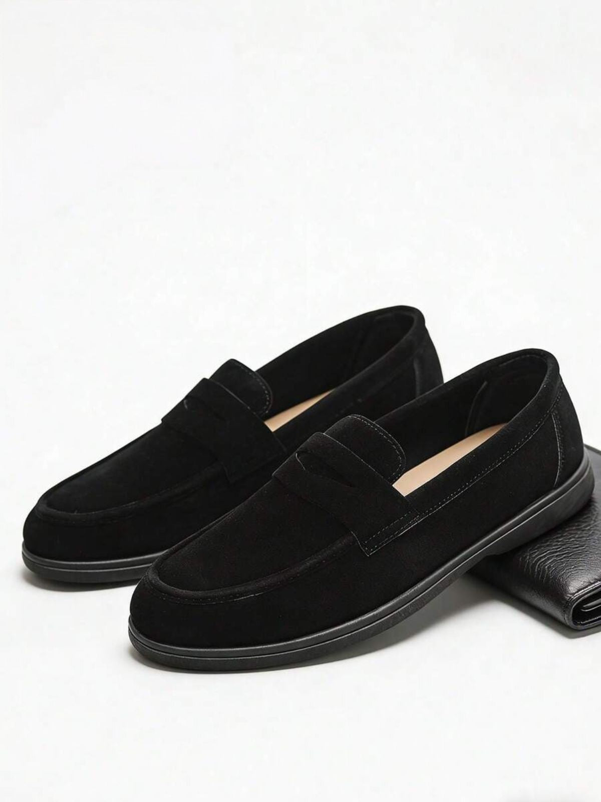 Men's Suede Classic Apron-Toe Penny Loafers