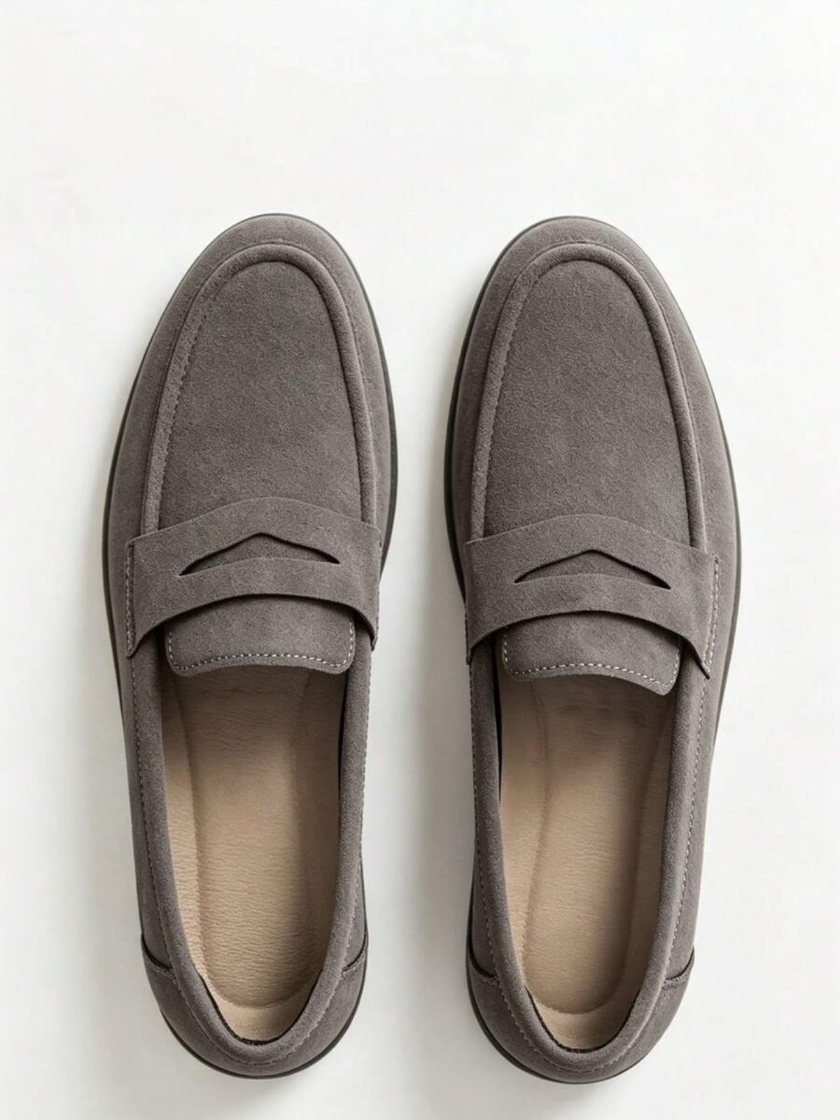 Men's Suede Classic Apron-Toe Penny Loafers