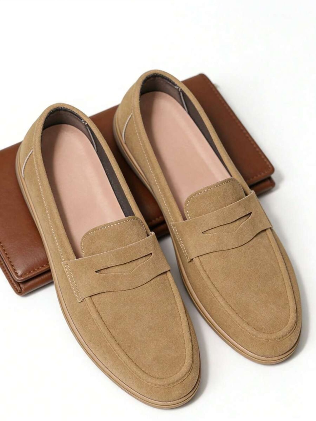 Men's Suede Classic Apron-Toe Penny Loafers