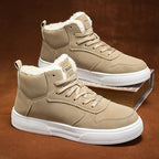 Men's Suede Faux-Fur-Lined High-Top Sneakers