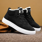 Men's Suede Faux-Fur-Lined High-Top Sneakers