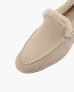 Men's Suede Faux-Fur-Lined Winter Loafers