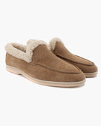 Men's Suede Faux-Fur-Lined Winter Loafers