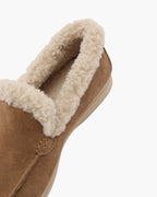 Men's Suede Faux-Fur-Lined Winter Loafers