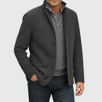 Men's Suede-Look Buttoned Jacket