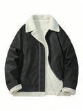 Men's Suede-Look Faux Shearling Jacket