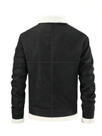 Men's Suede-Look Faux Shearling Jacket
