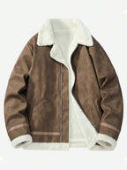 Men's Suede-Look Faux Shearling Jacket