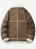 Men's Suede-Look Faux Shearling Jacket
