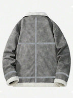 Men's Suede-Look Faux Shearling Jacket