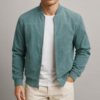 Men's Suede-Look Zip-Up Jacket
