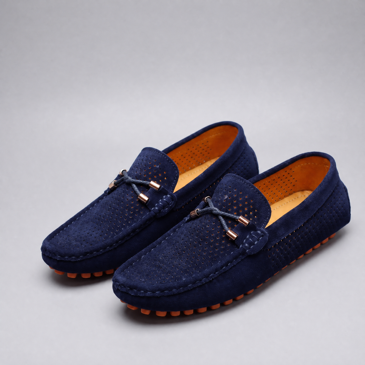 Men's Suede Perforated Driving Moccasins