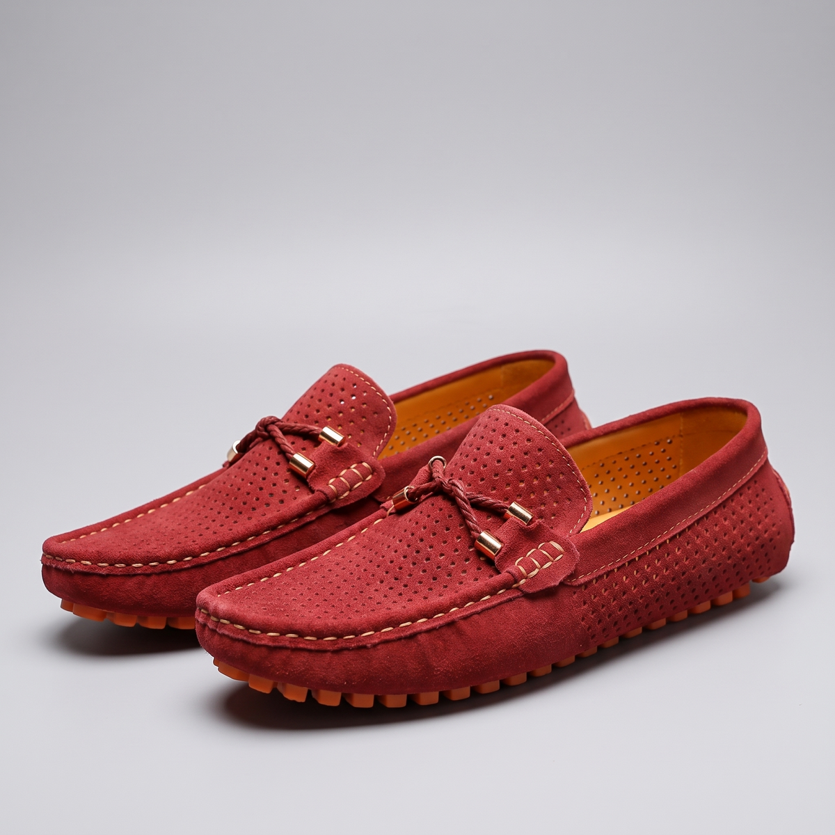 Men's Suede Perforated Driving Moccasins