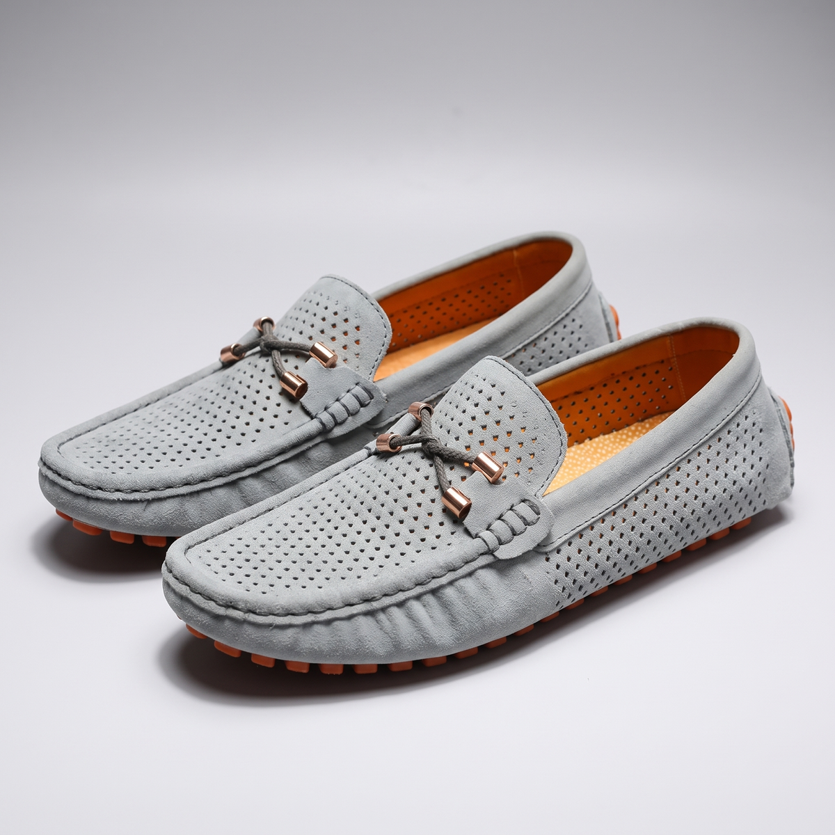 Men's Suede Perforated Driving Moccasins
