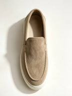 Men's Suede Apron-Toe Platform Loafers