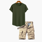 Men's T-Shirt and Cargo Shorts Set