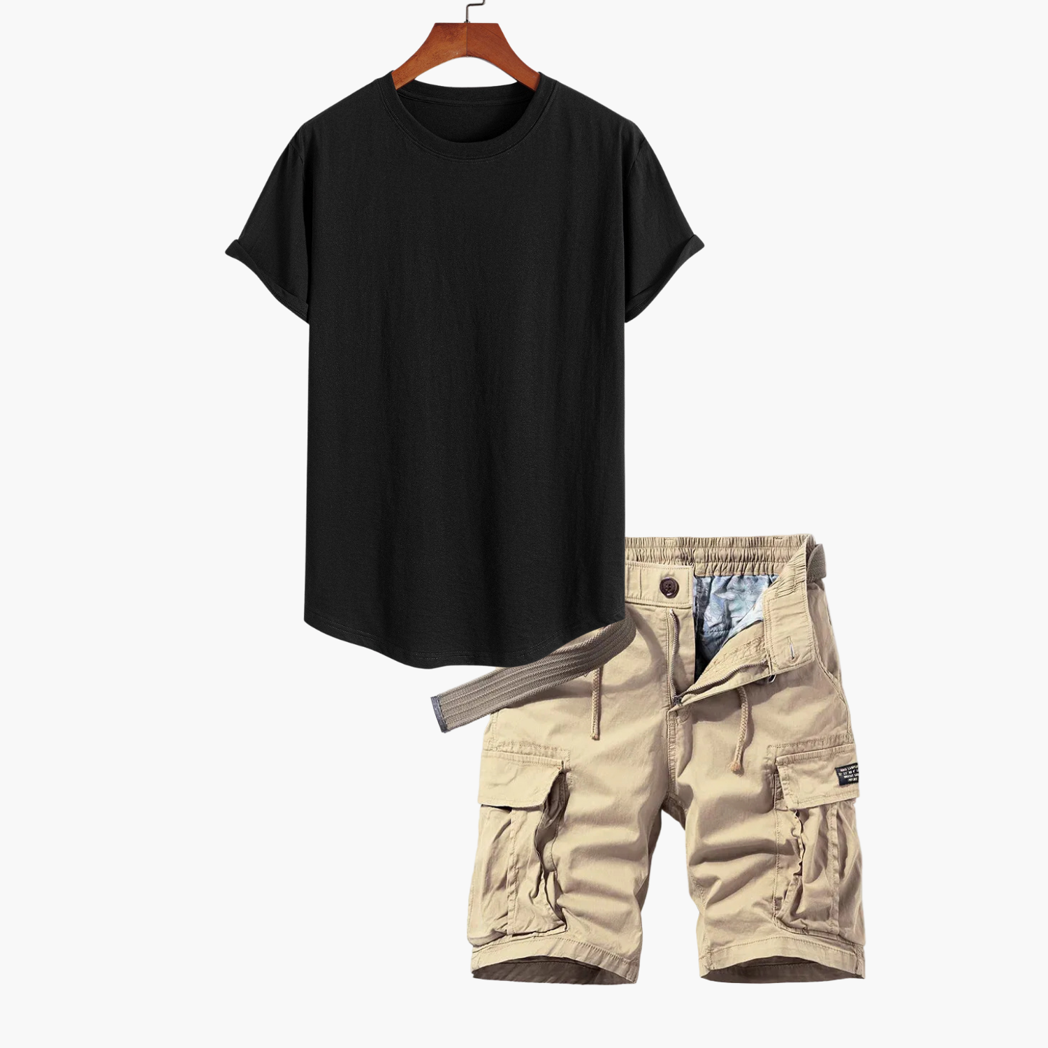 Men's T-Shirt and Cargo Shorts Set