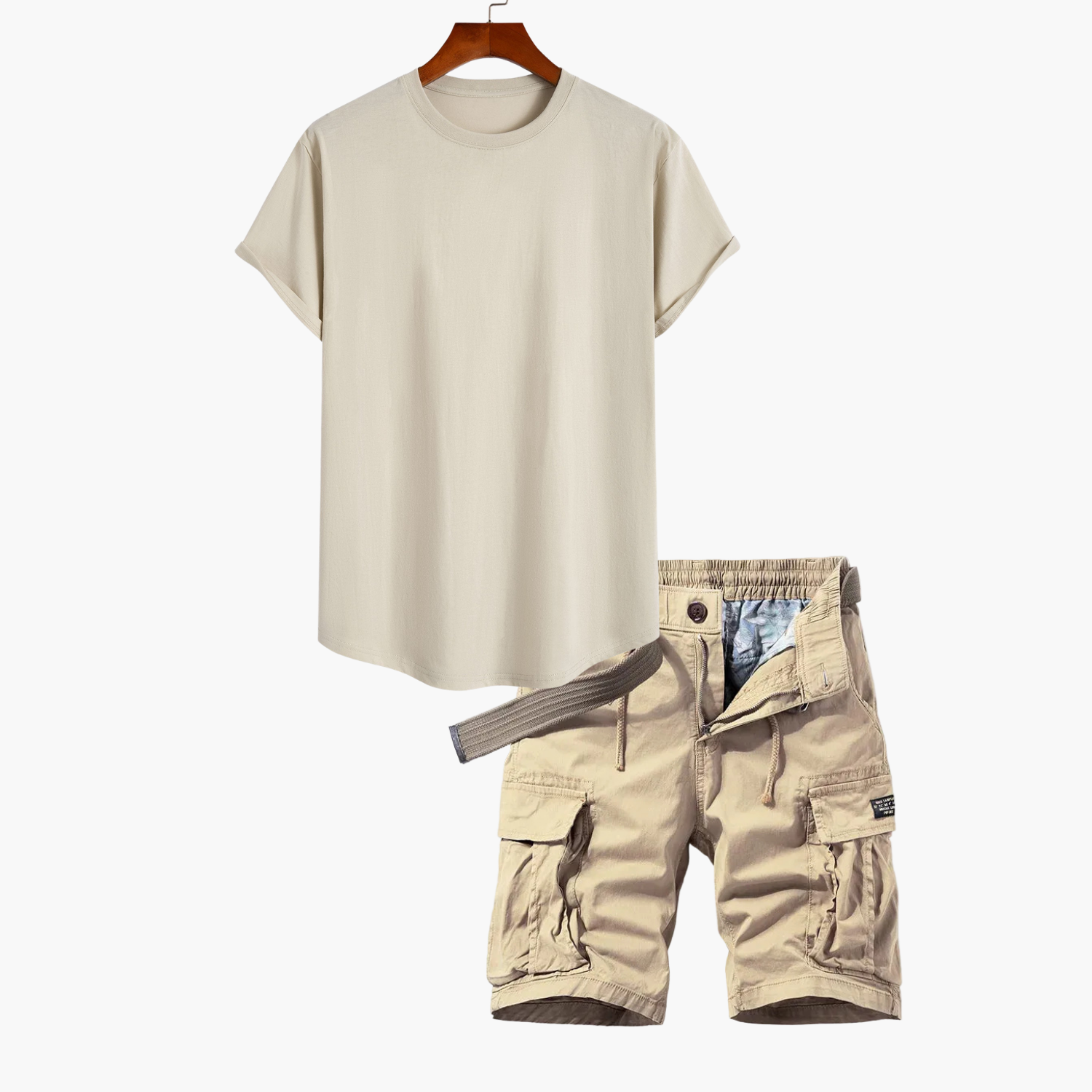 Men's T-Shirt and Cargo Shorts Set