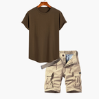 Men's T-Shirt and Cargo Shorts Set