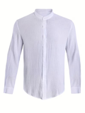 Men's Textured Button-Up Shirt