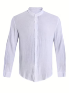 Men's Textured Button-Up Shirt