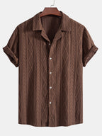 Men's Textured Camp Collar Shirt