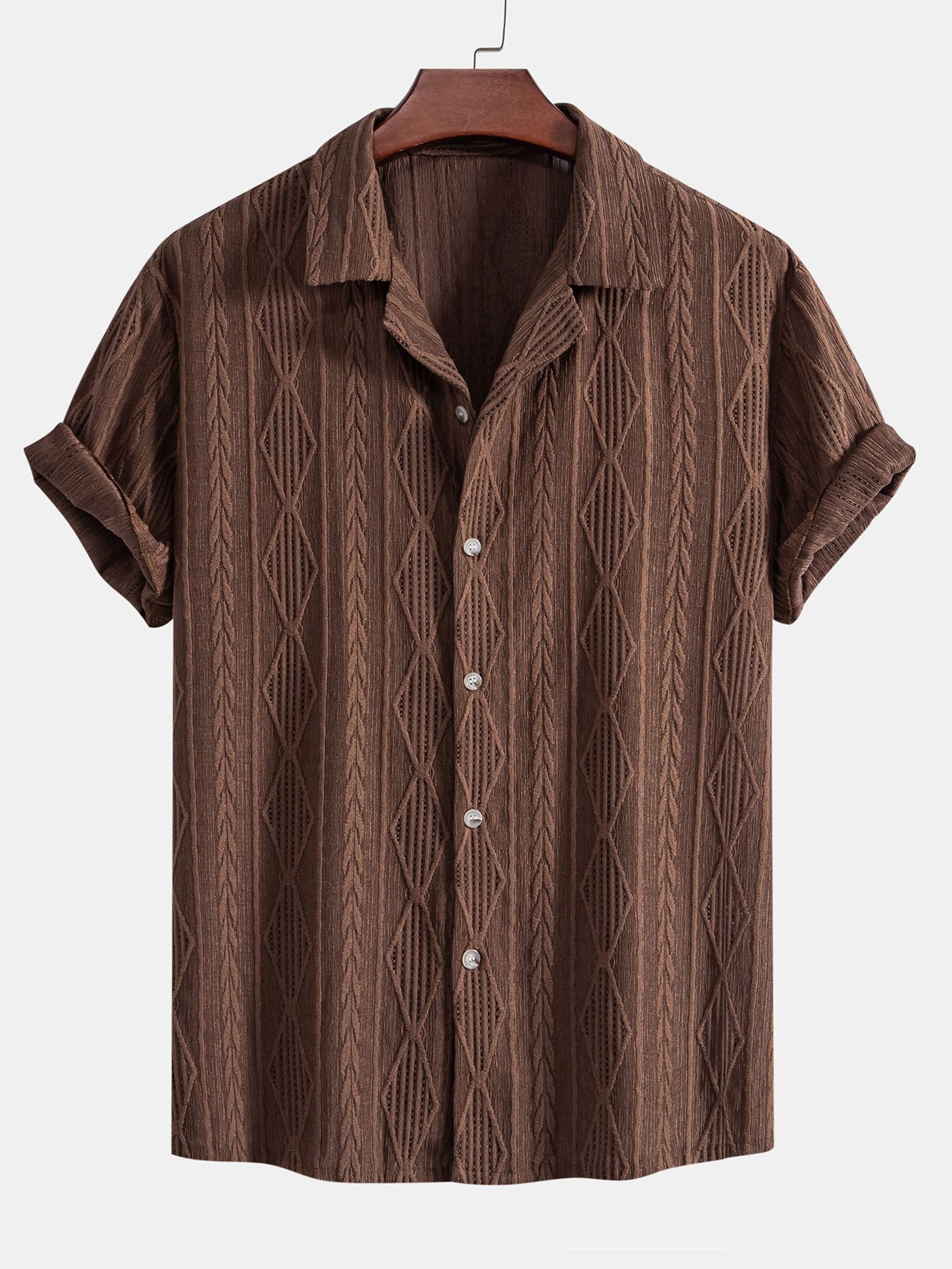 Men's Textured Camp Collar Shirt
