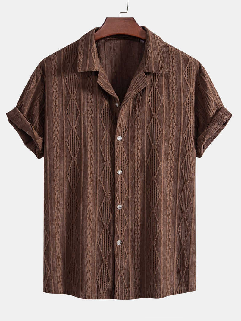 Men's Textured Camp Collar Shirt