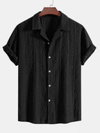 Men's Textured Camp Collar Shirt