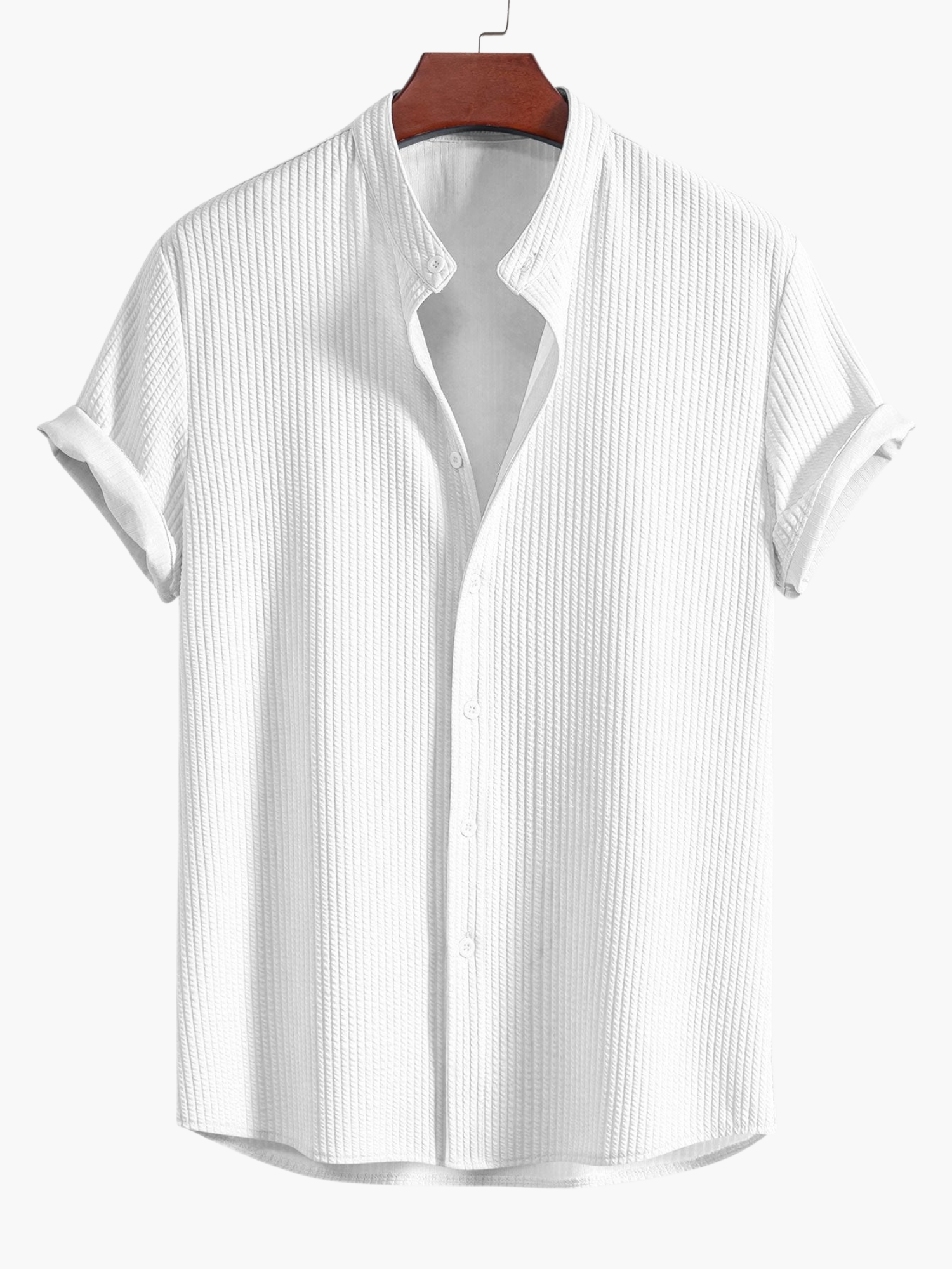 Men's Textured Camp Shirt and Pants Set
