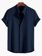 Men's Textured Camp Shirt and Pants Set