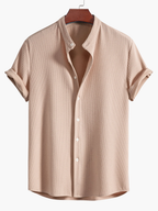 Men's Textured Camp Shirt and Pants Set
