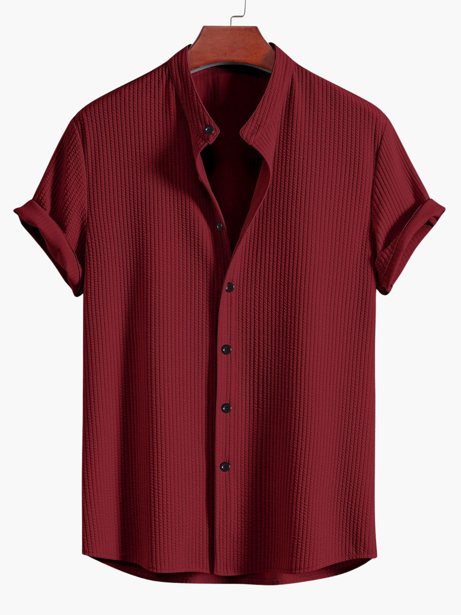 Men's Textured Camp Shirt and Pants Set