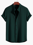 Men's Textured Camp Shirt and Pants Set