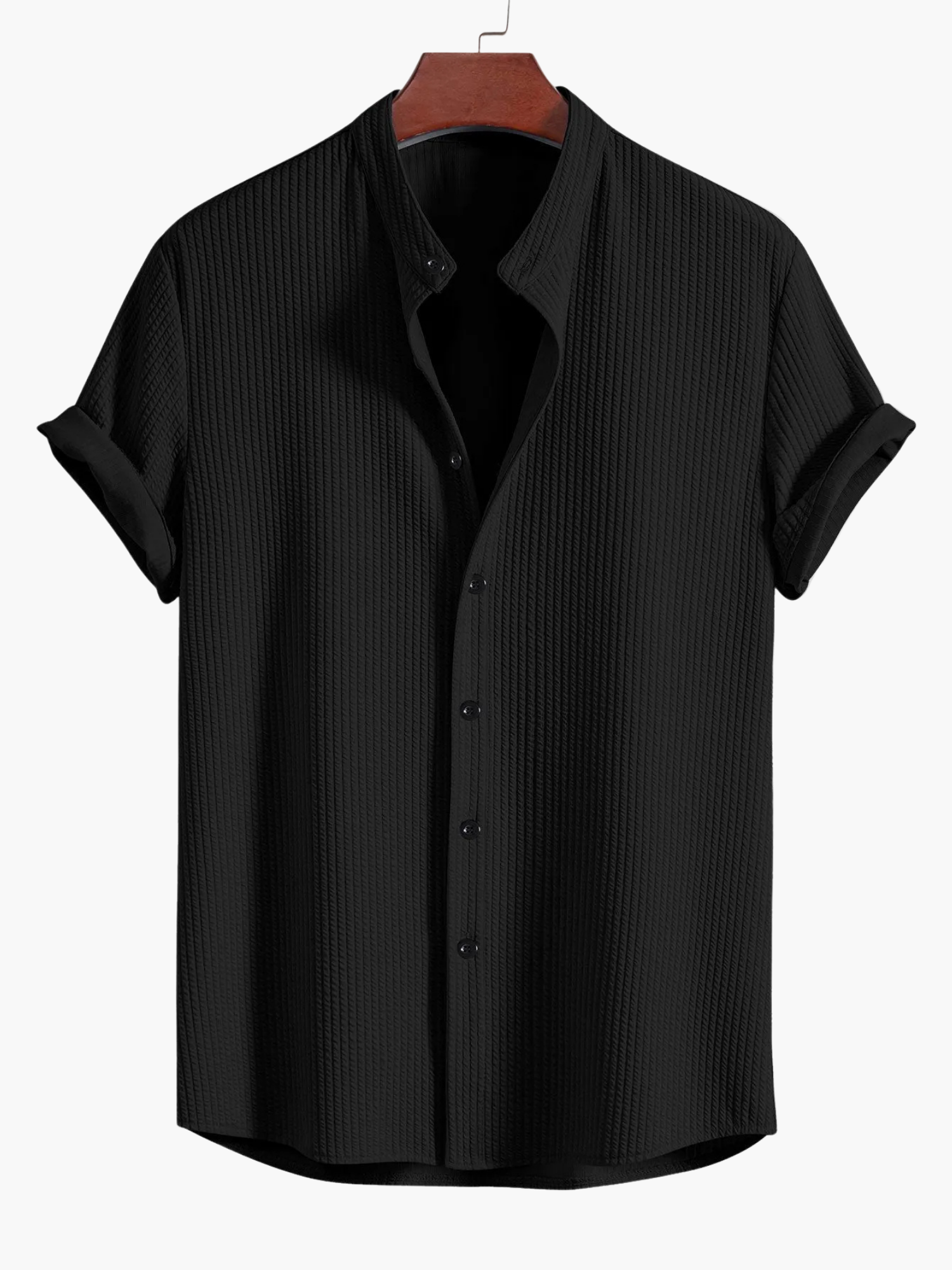 Men's Textured Camp Shirt and Pants Set