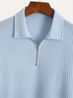 Men's Textured Half-Zip Polo Shirt