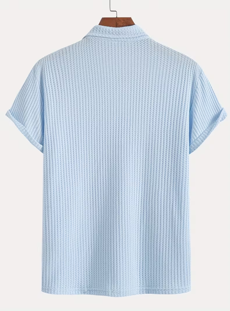 Men's Textured Half-Zip Polo Shirt