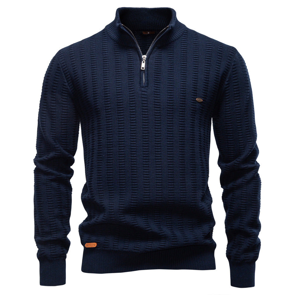 Men's Textured High Neck Sweater