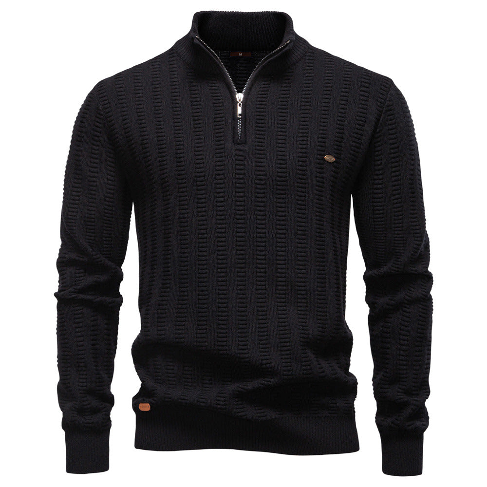 Men's Textured High Neck Sweater