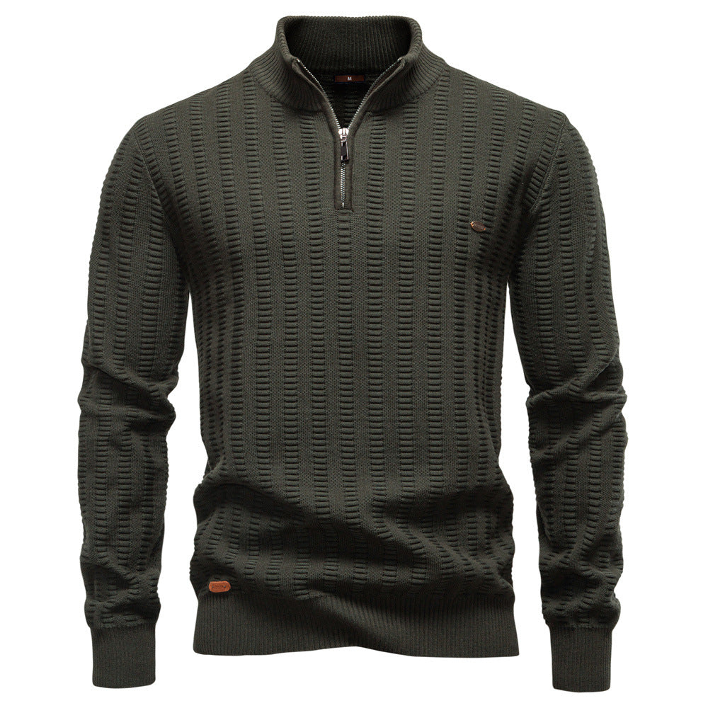 Men's Textured High Neck Sweater