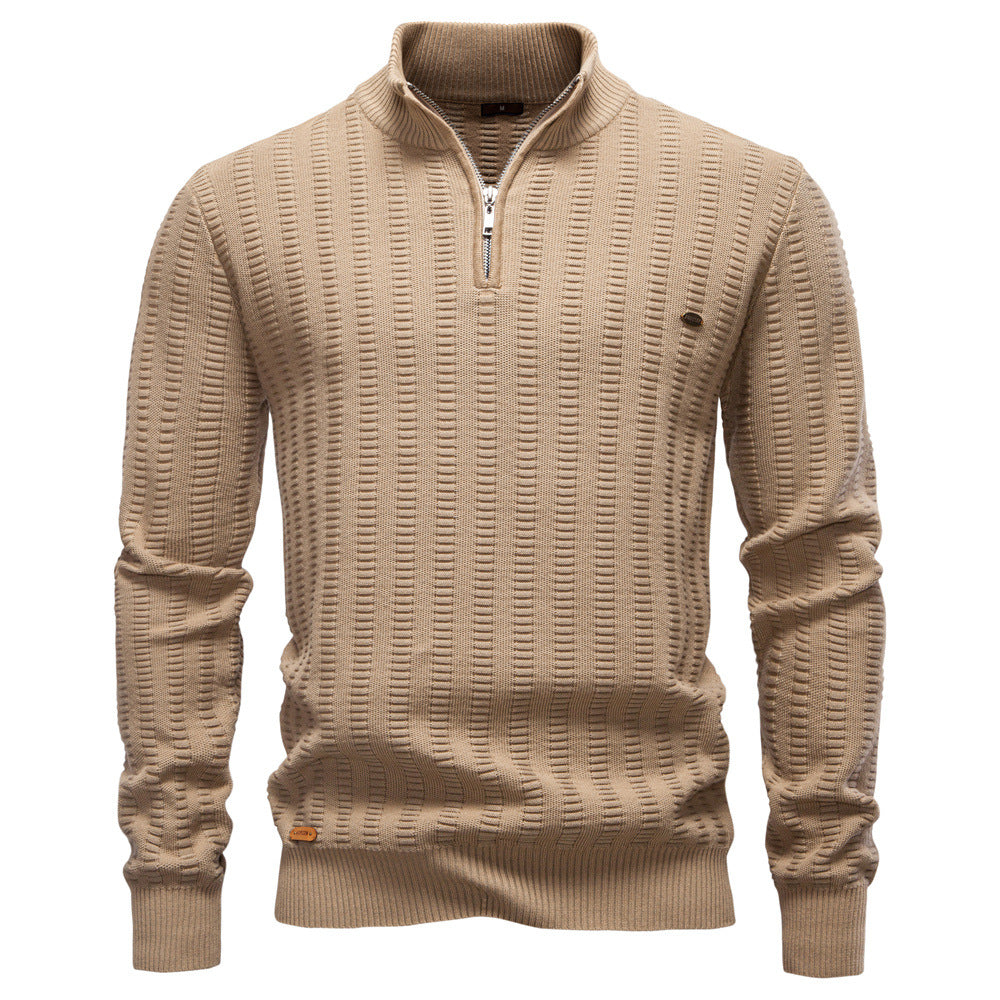 Men's Textured High Neck Sweater