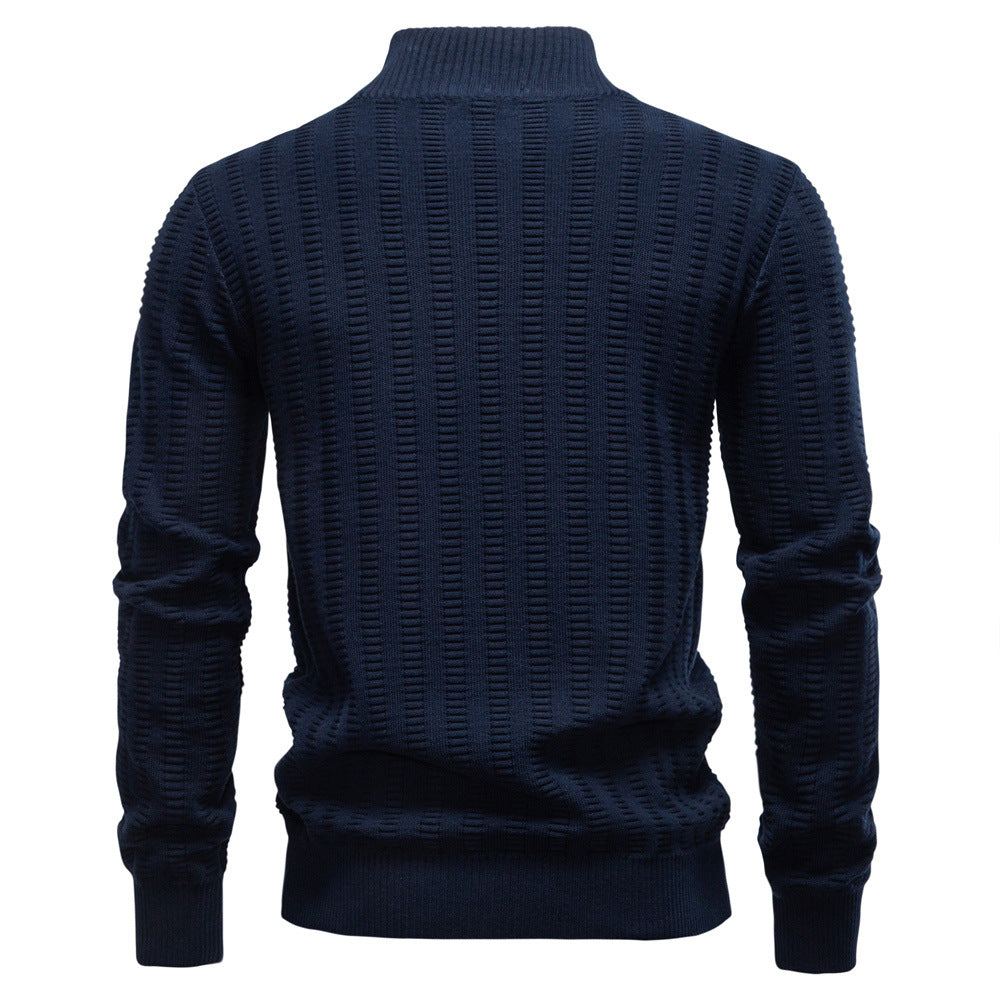 Men's Textured High Neck Sweater
