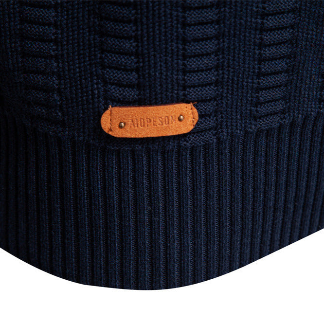 Men's Textured High Neck Sweater