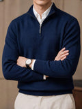 Men's Textured Knit Quarter-Zip Sweater